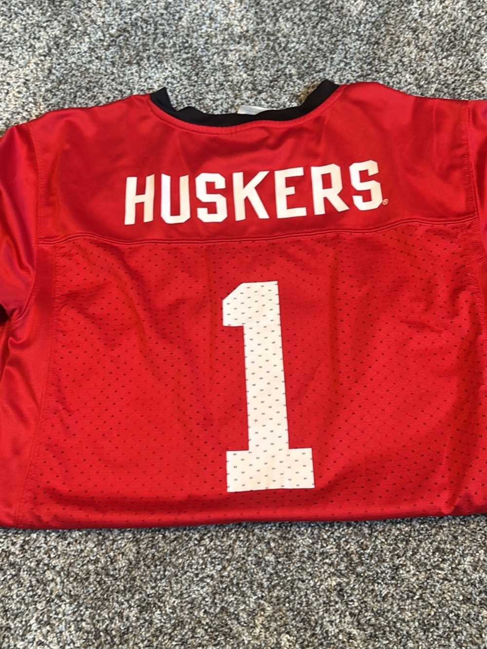 Rivalry Threads Red Huskers #1 Kids Football Jersey